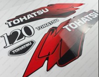Tohatsu 120HP Two Stroke Outboard Decal Kit Tohatsu 120HP Two Stroke Outboard Decal Kit